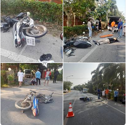 ร้อยเวร20 ร้อยเวร30 ออกตรวจสอบอุบัติเหุติรถจักรยานยนต์เฉี่ยวชน